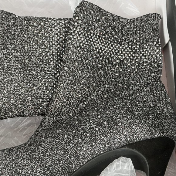 NIB INC Rhinestone Open Toe Ankle Boots -8 - Picture 10 of 11